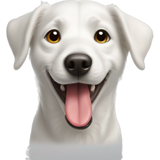 white dog with tongue out emoji