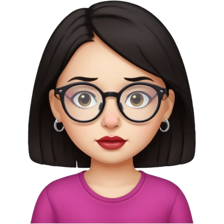 sarah babygirl dark hair and glasses with nose piercing emoji