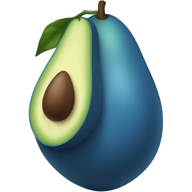 Blue colored avocado  emoji