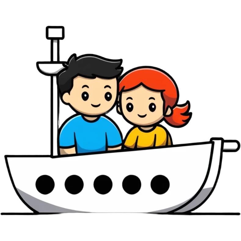 couple in love on a ship emoji