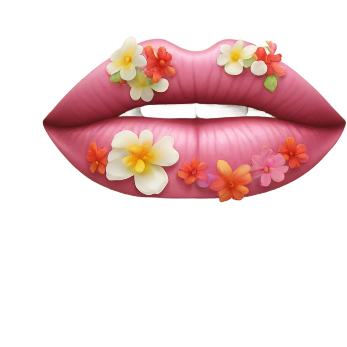 lips flowers emoji