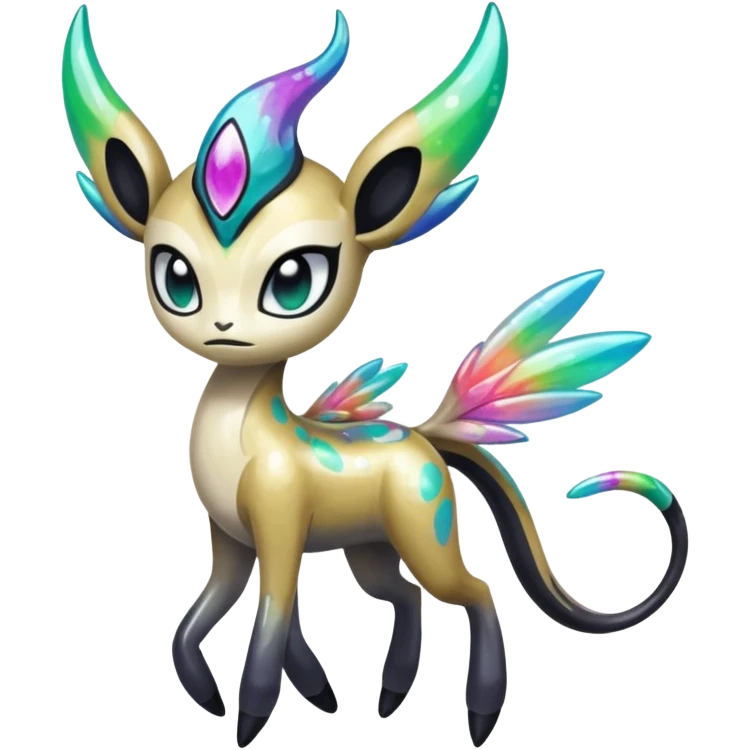 Colorful Shiny Edgy Cool Badass Painted Splashed Exotic Meloetta-Palkia-Venom-Fakémon-creature-hybrid emoji