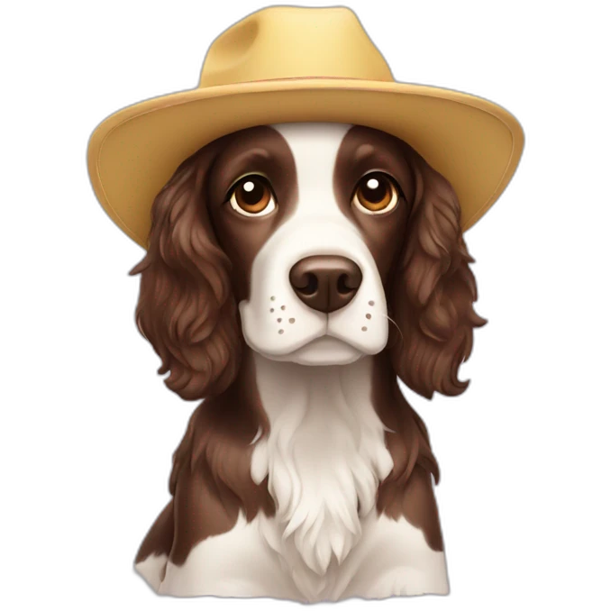 spring spaniel with hat emoji