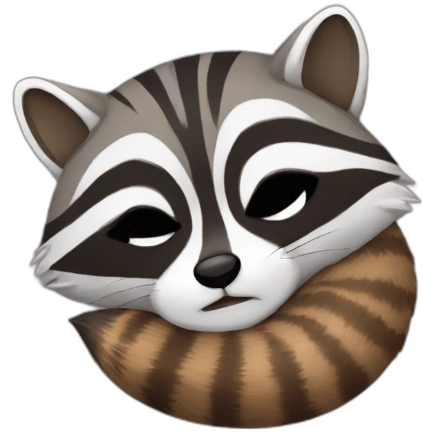 Raccoon sleeping emoji