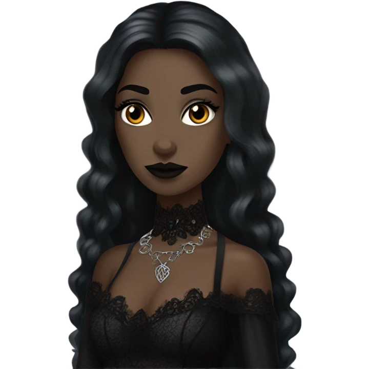 Gothic woman brown skin emoji
