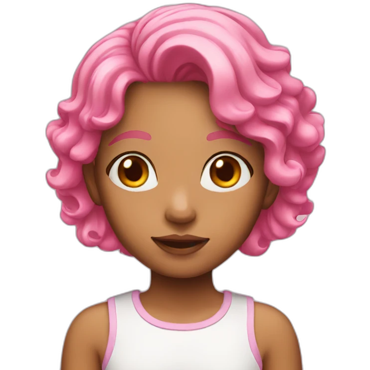 Girl with pink hair emoji