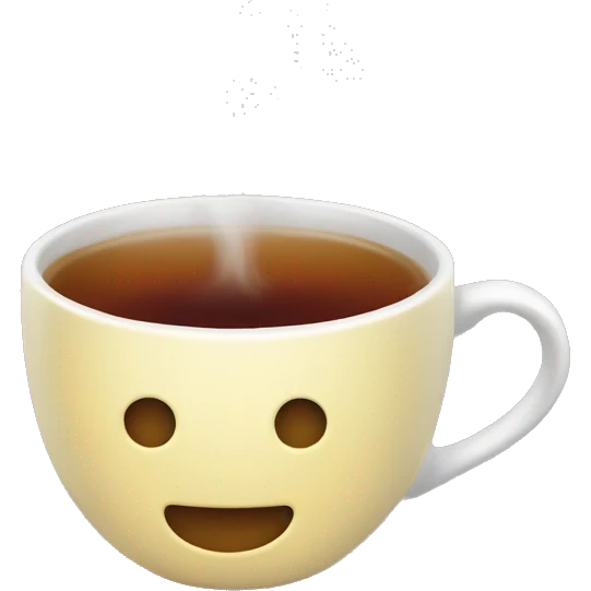A cup inside of it tea and smoke  emoji