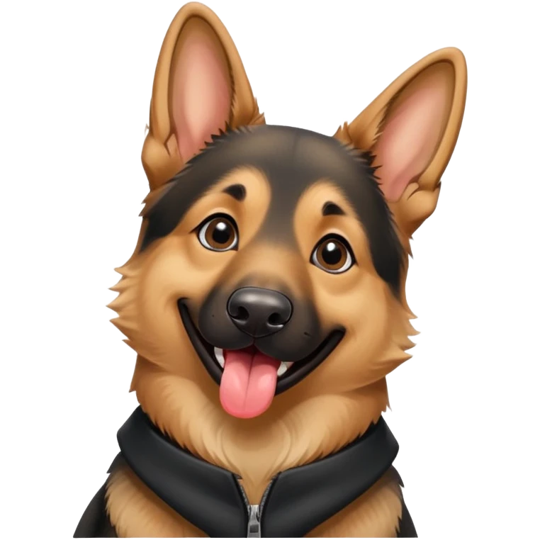 A cute German Shepherd smiling with its tongue out. emoji