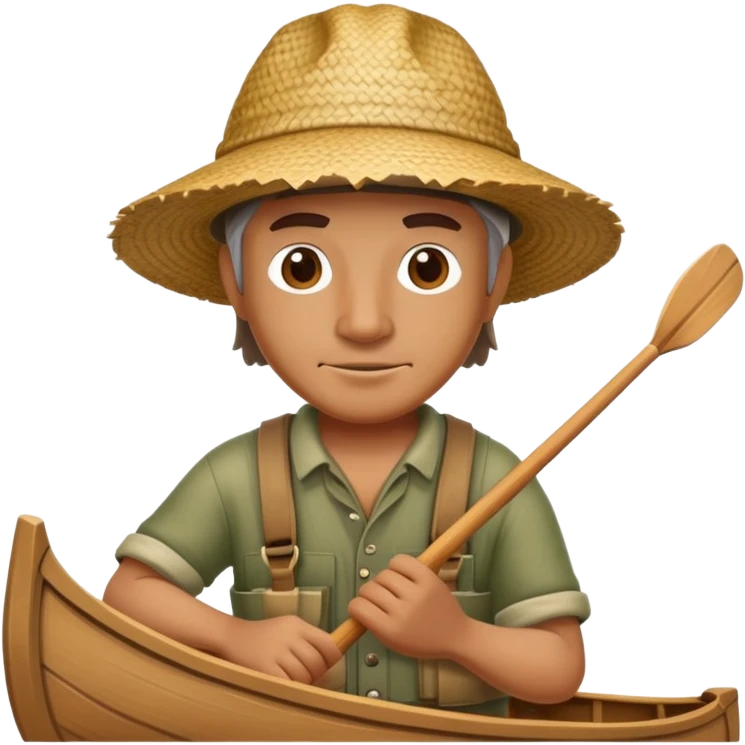 Pescador en una canoa emoji