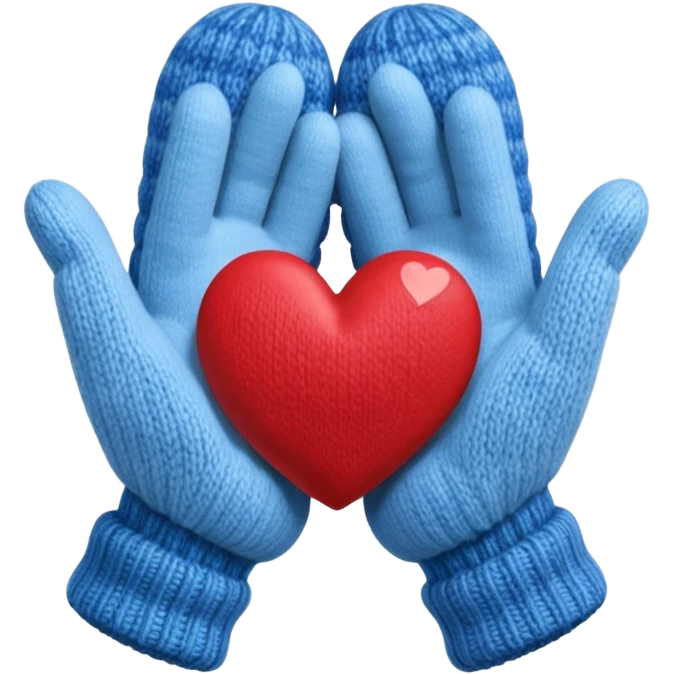 hands in mittens make a heart like 🫶🏻 emoji