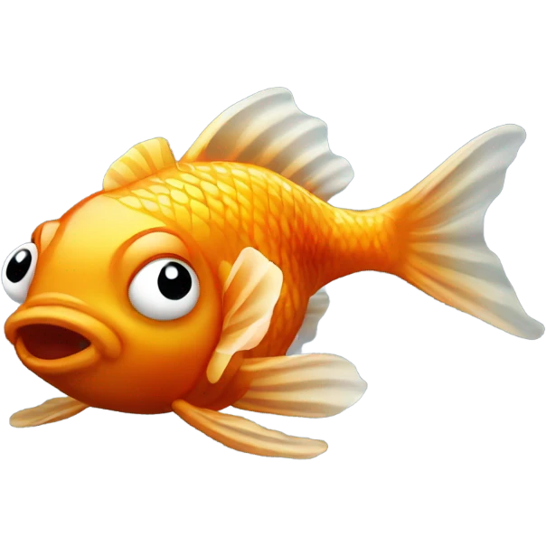Goofy goldfish emoji
