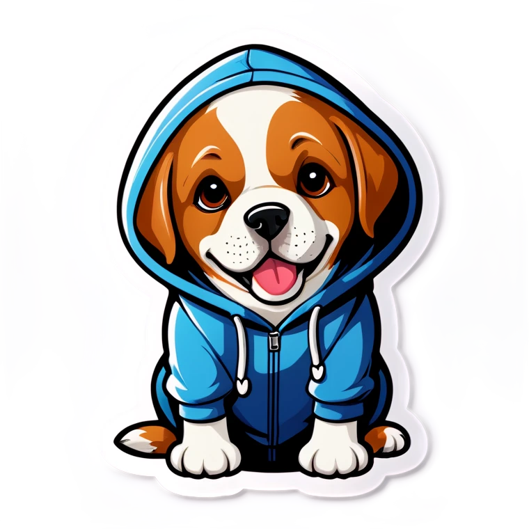 Dog wearing a hoodie emoji