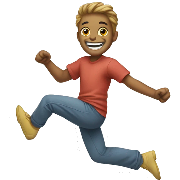 Smile with kicking feet behind it  emoji