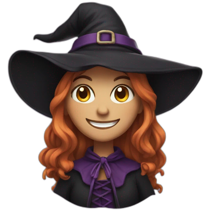 Smiling witch emoji