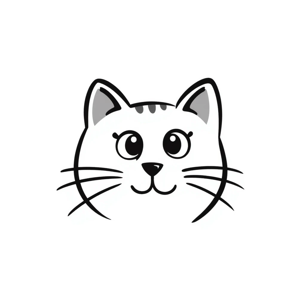 simple cat face with whiskers emoji