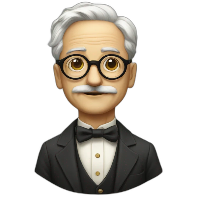 Leon Blum with his round glasses with wire emoji