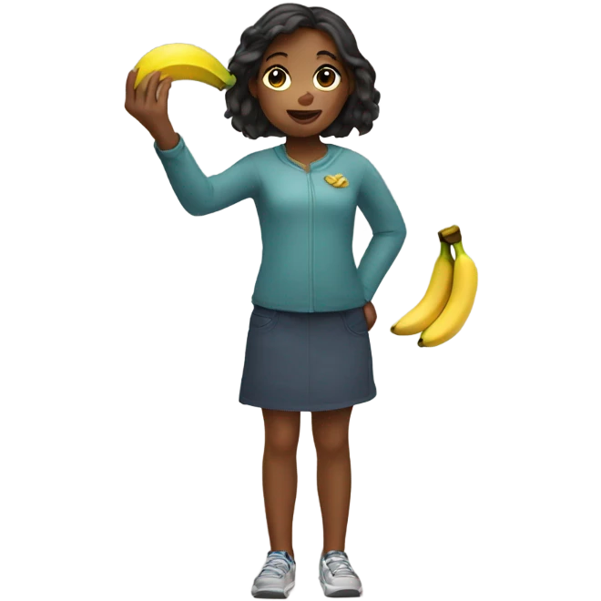 Girl with a banana in hand emoji