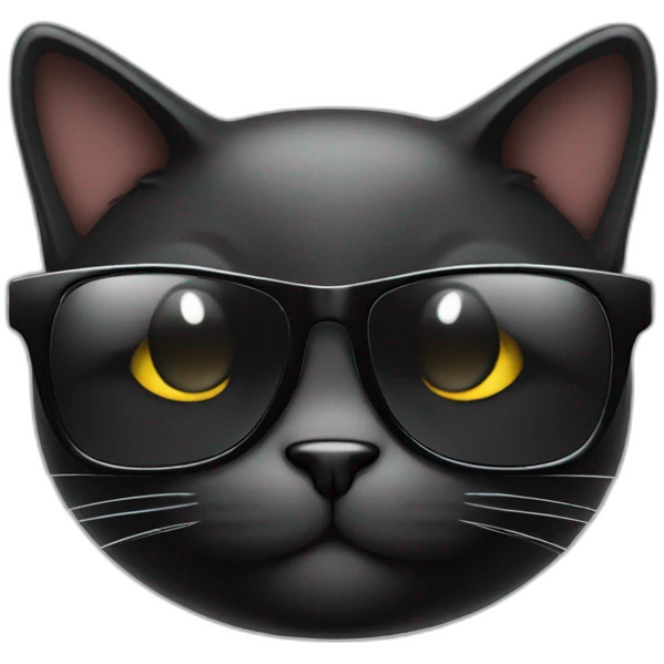 black smirking cat wearing sunglasses emoji