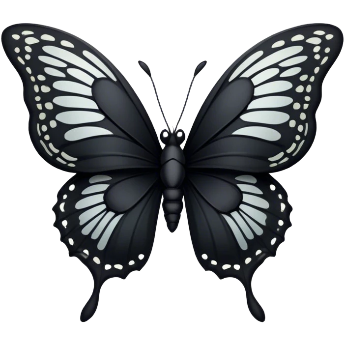 A black butterfly with intricately detailed wings, featuring a central ribbon tied in a bow, blending gothic fashion with nature’s beauty. emoji