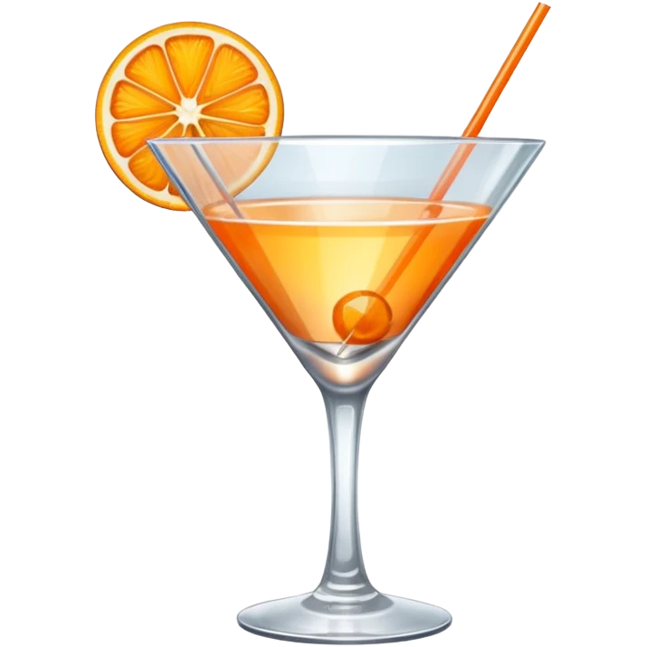 A sophisticated drink with a piece of fruit hanging from it. emoji