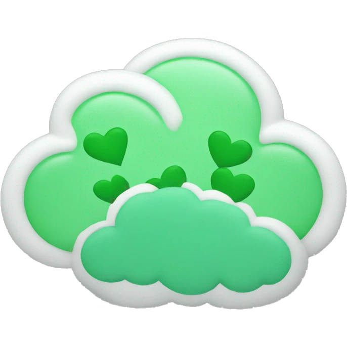 Cloud with green hearts emoji