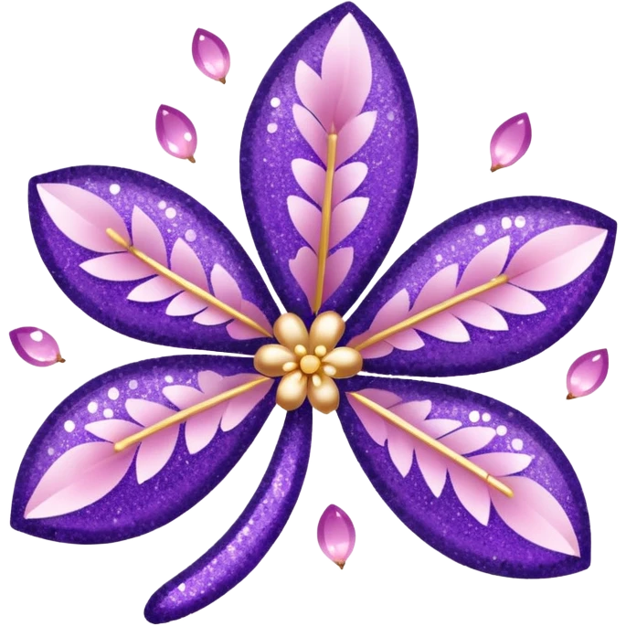 glitter purple and sakura emoji