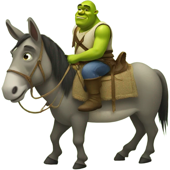 Shrek on top of a donkey emoji