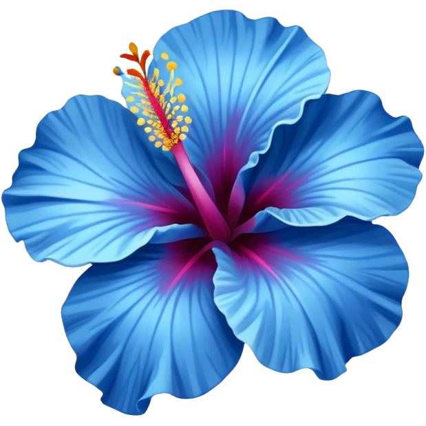 Blue hibiscus flower emoji