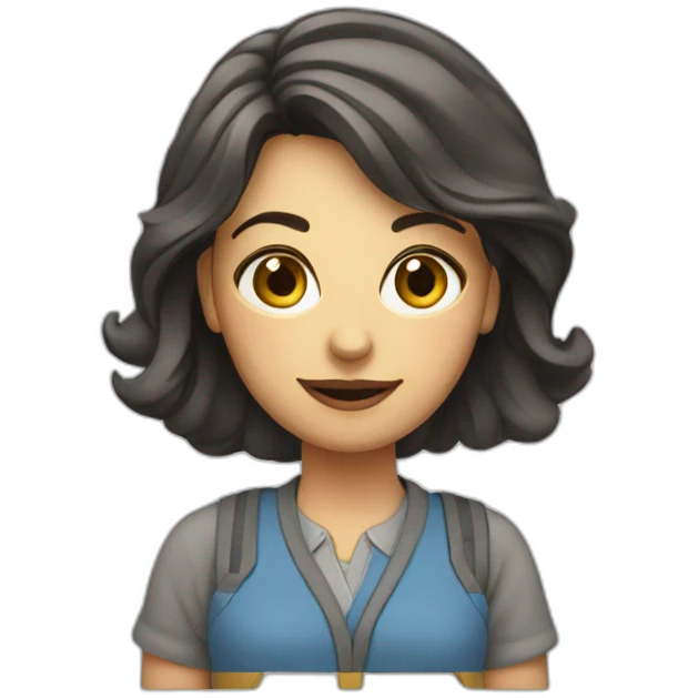 female architect with drawings emoji