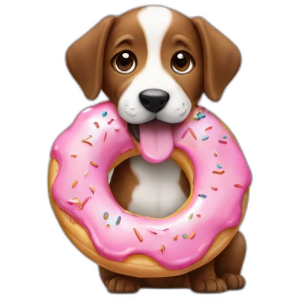 Puppy eating donut emoji
