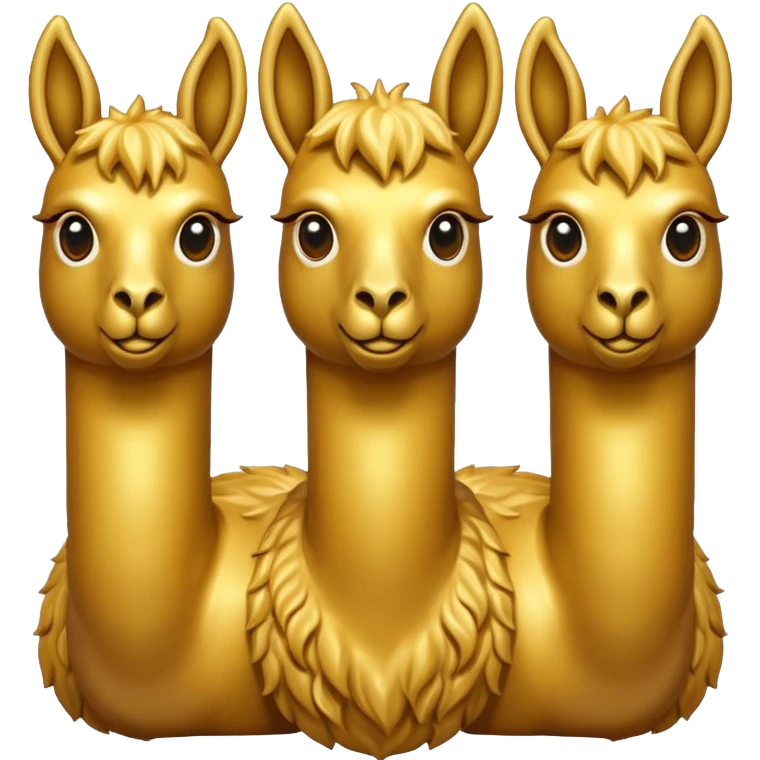 golden three headed llama emoji like a hydra emoji