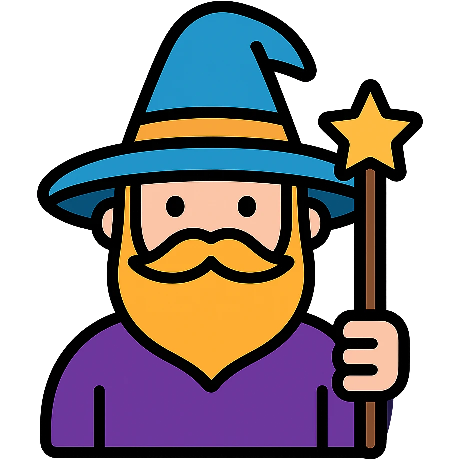 wizard character, color icon style emoji