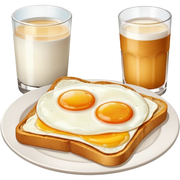 Breakfast ( bread + egg + a glass of milk) emoji
