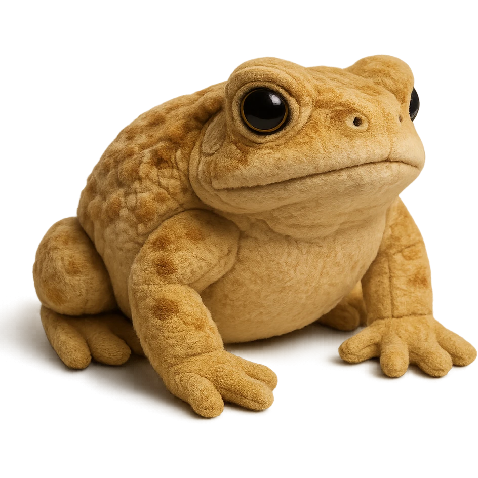 realistic bufo frog doll, plush toy, soft textures, detailed, no background emoji