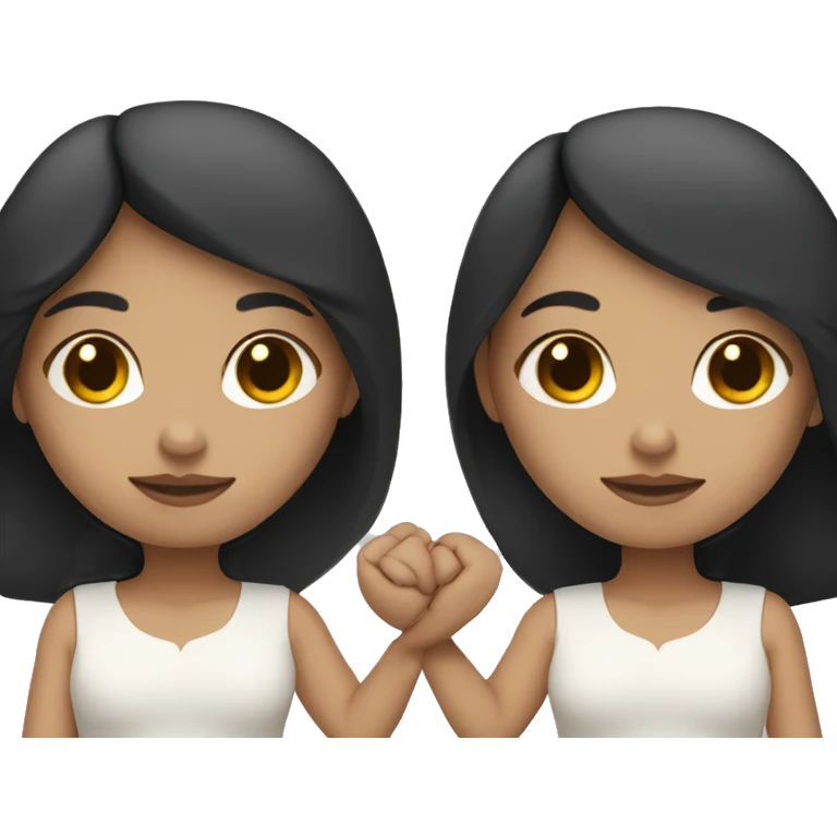 latina twins with pale skin holding hands emoji