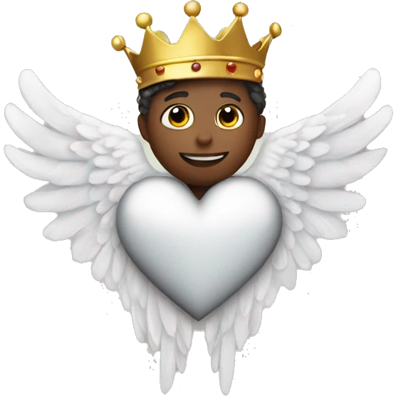 heart with angel wings and a crown up  emoji