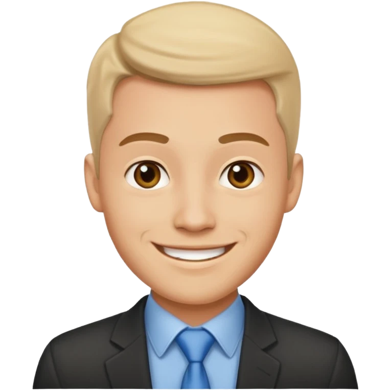 An outgoing office worker male in his late 20s, cheerful image emoji