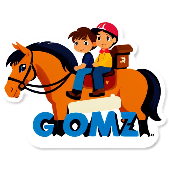 Horse with sign Gomez Family  emoji