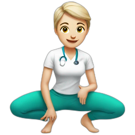 Physiotherapist doing a squat emoji