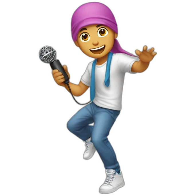 Boy waring durag throwing microphone  emoji
