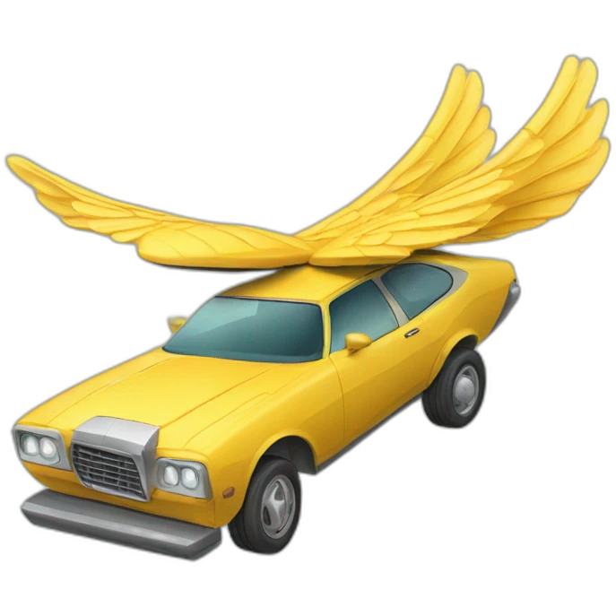 flying car with large wings and smaller tyres emoji