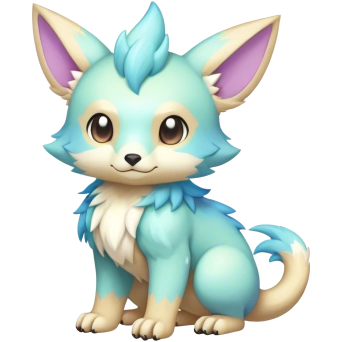 Cute cool colorful pastel fantasy animal hybrid Fakemon full body emoji