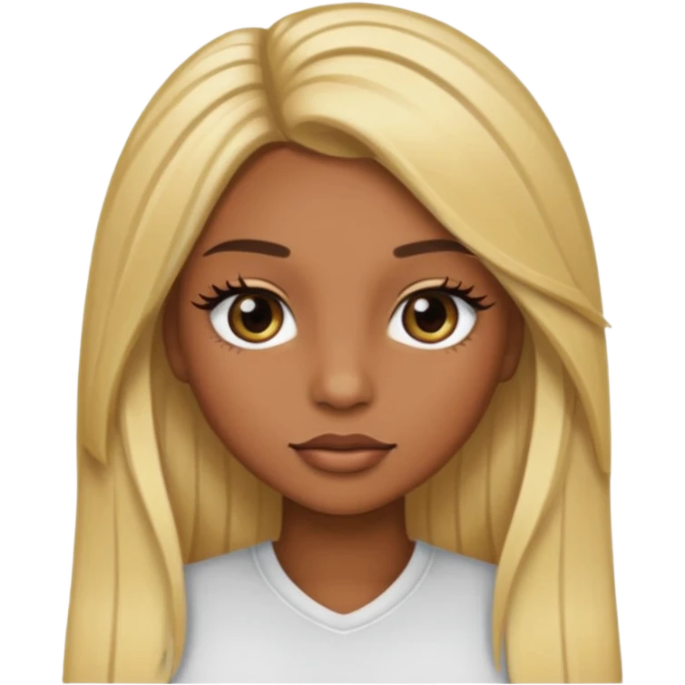 brown skin long blonde hair with long lashes emoji