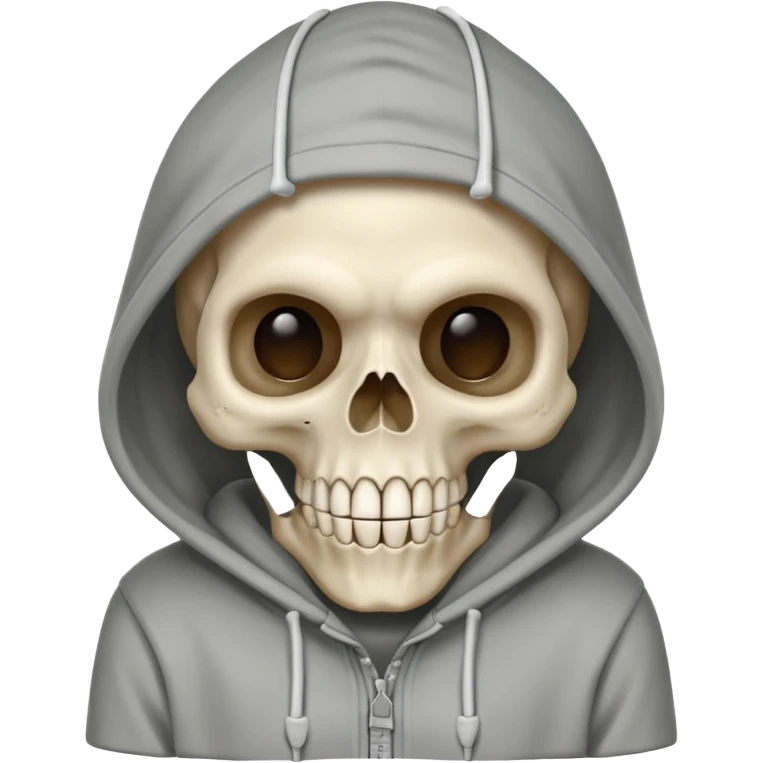 Laughing empty skull in a hoodie emoji