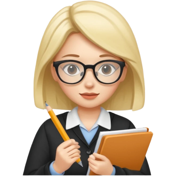 A female student writes a schedule making a plan. emoji