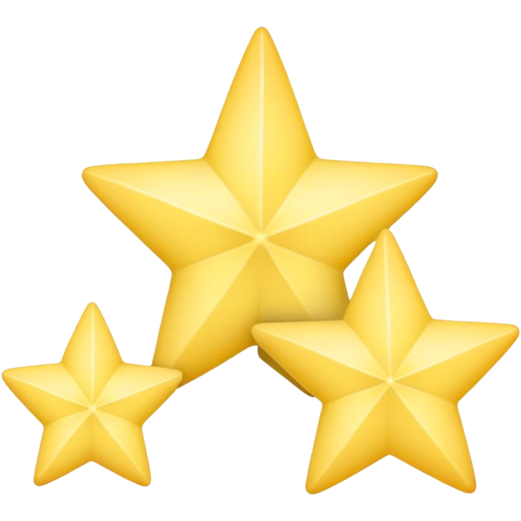 3 pastel yellow stars of different sizes emoji
