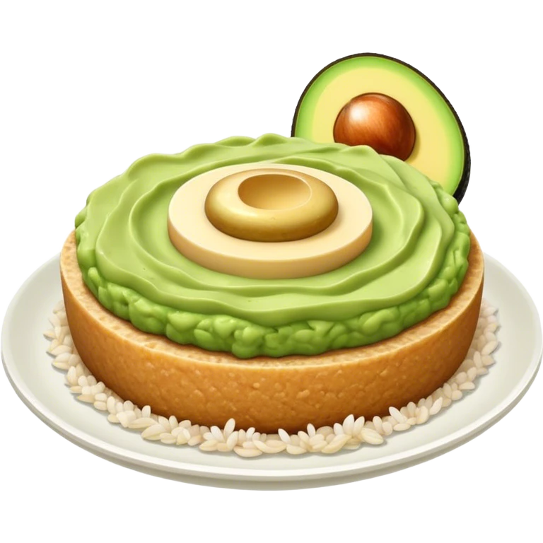 Mashed avocado on rice cake emoji