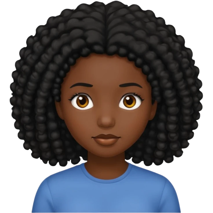 tạo cho tôi cô gái da đen tóc đen hơi xù nhẹ emoji