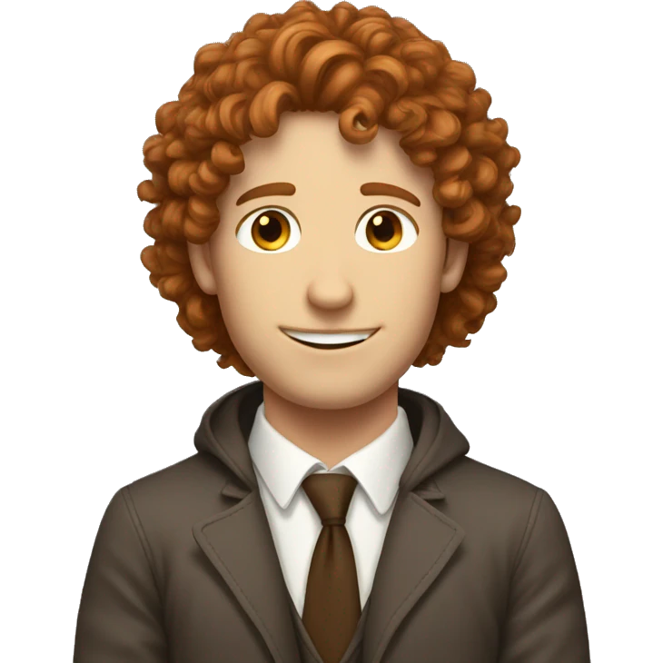guy with curly red ish brown hair white guy emoji