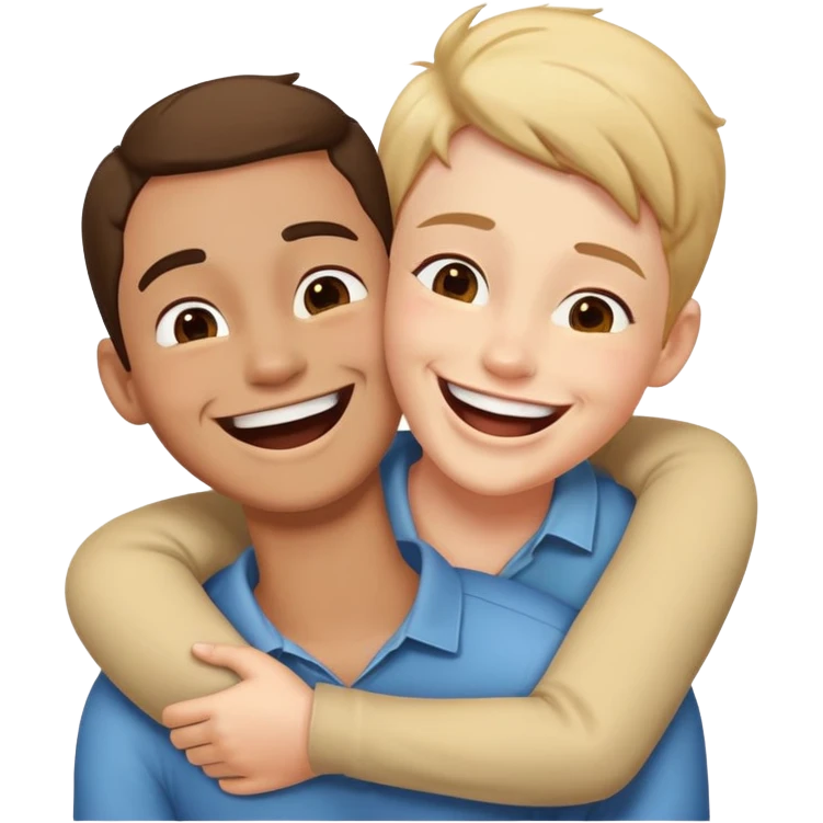 Arms around neck while laughing  emoji